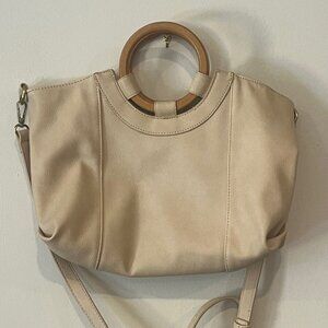 NWOT Anthropologie Vegan Leather Round Handle Purse with Strap Inner Pockets